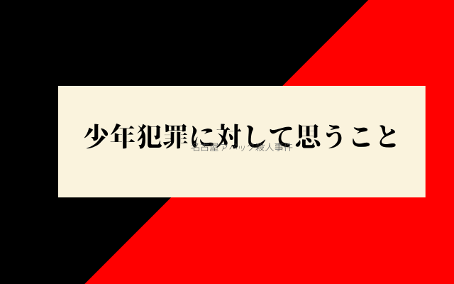 名古屋アベック殺人事件:　少年犯罪に対し
