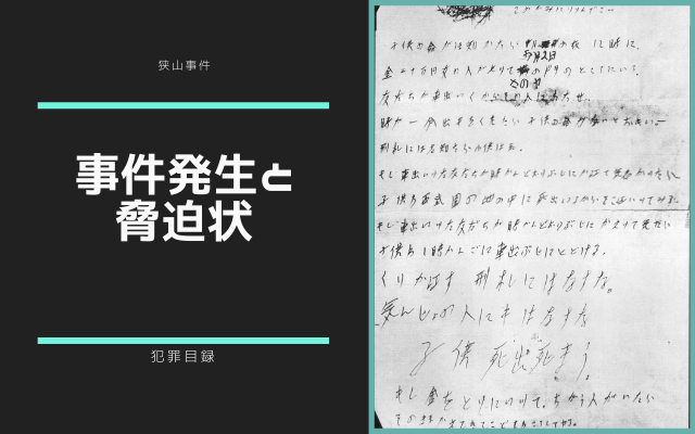 狭山事件:　事件発生と脅迫状